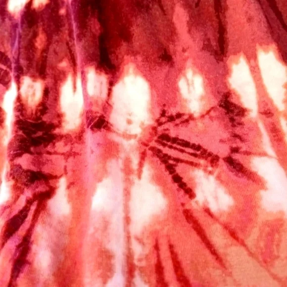 Style & Co pl Raspberry Tie Dye Elastic Neckline Long Sleeves Ruffle Hem… - Picture 2 of 12